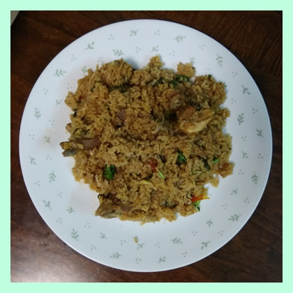 mutton-briyani-on-a-plate